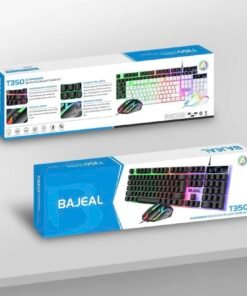 Bajeal T350 Wired USB Gaming Keyboard and Mouse Set Gaming Keyboard and Mouse Combo with Backlight (White)