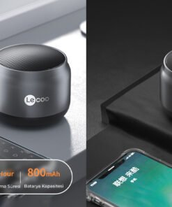 Lecoo lenvo DS106 Bluetooth 5.0, 3W Stereo Outdoor and Indoor, 4.5 Hours Working Time, Micro-USB Charging Cable, 800Mah, (10 Meter Range) Portable 181g Sound Bomb Speaker Black
