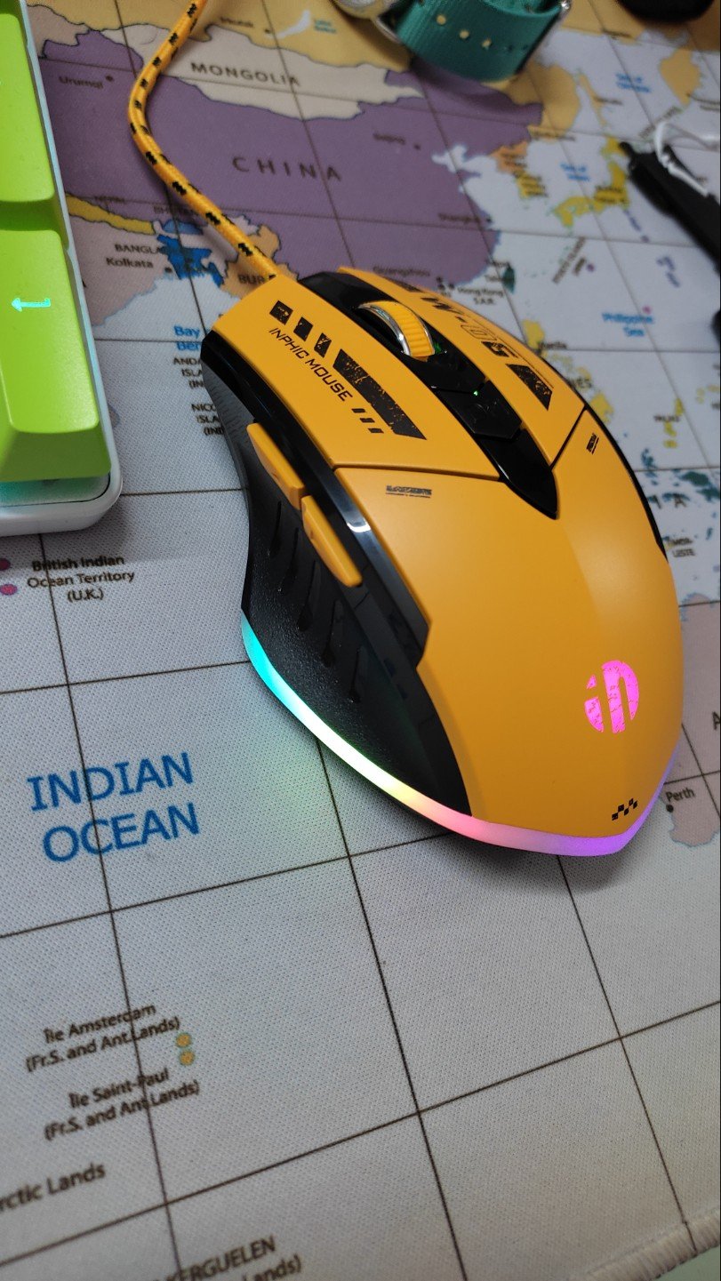 INPHIC W6 RGB Wired Gaming Mouse 12800DPI Optical Mouse 6 Programmable Buttons 1000Hz USB Laptop PC Mouse for Windows 7/8/10/XP – Image 2